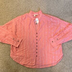 Anthropologie Pilcro Pink Striped Blouse